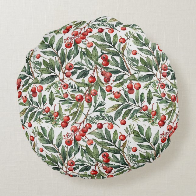 Almofada Redonda Natal de Redberry (Verso)