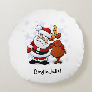 Almofada Redonda Natal Divertido Bingle Jells