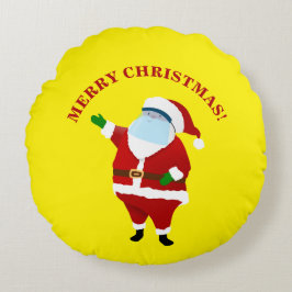 Almofada Redonda Natal do Covid feliz