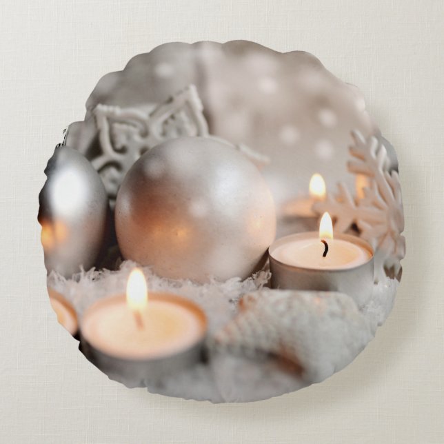 Almofada Redonda Natal e Decoração Avançada (Frente)