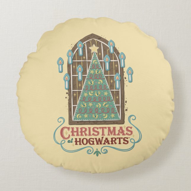 Almofada Redonda Natal no HOGWARTS™ Cookie Graphic (Frente)