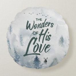 Almofada Redonda Natal Religioso Admira de Sua Abençoação