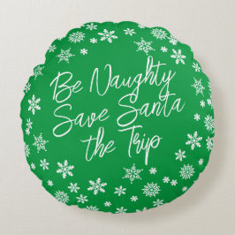 Almofada Redonda Natal seja maroto Salve Papais noeis Trip Green Wh