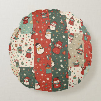 Almofada Redonda Natal Snowman Cushion