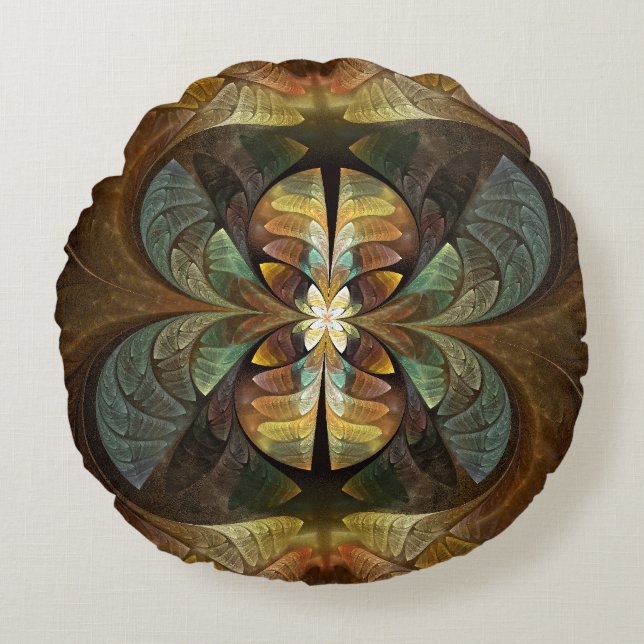 Almofada Redonda Natures Matrix Bumble Bee Abstrato (Frente)