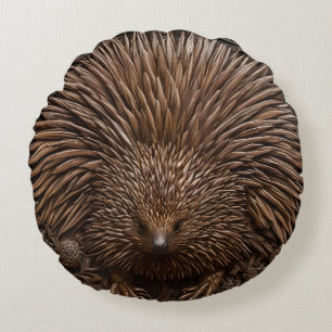 Almofada Redonda Nature's Quill: A Echidna Australiana em Madeira,