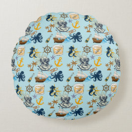 Almofada Redonda Nautical Bachelor Party