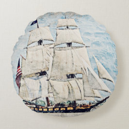 Almofada Redonda Navio Schooner Náutico