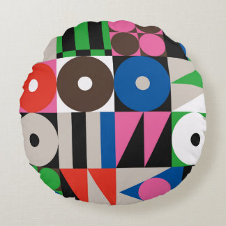 Almofada Redonda Neo Modernism artwork pattern made with abstract g