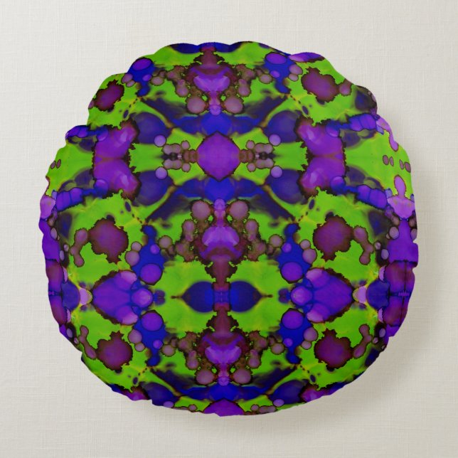 Almofada Redonda Neon Bloomstorm (Frente)