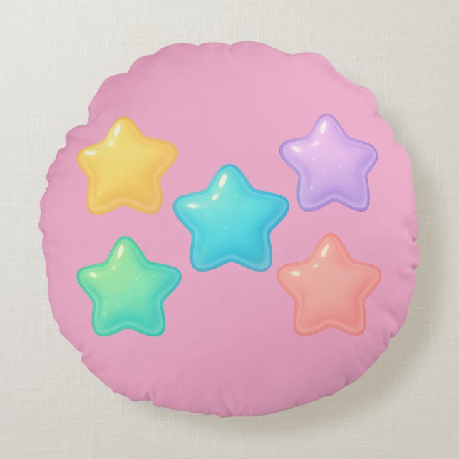 Almofada Redonda Neon Jelly Star Pillow | Cute Kawaii Glow  (Frente)