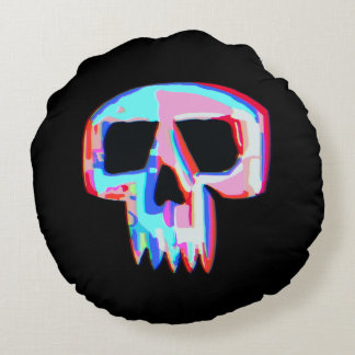 Almofada Redonda Neon Skull