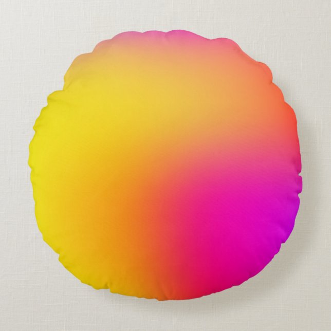 Almofada Redonda Neon Yellow e Pink (Frente)