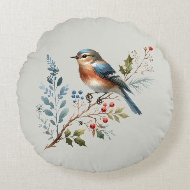 Almofada Redonda Nestled Nature (Frente)