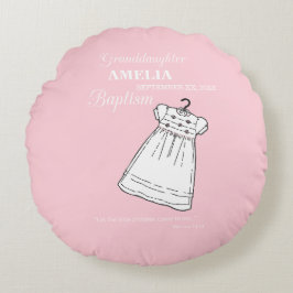 Almofada Redonda Neta, palhaço de batismo personalizado a rosa