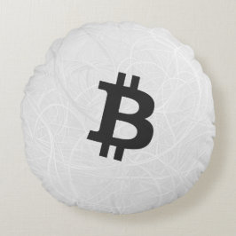 Almofada Redonda Neurônio Bitcoin Branco