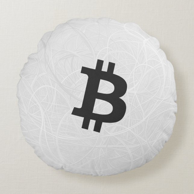 Almofada Redonda Neurônio Bitcoin Branco (Frente)