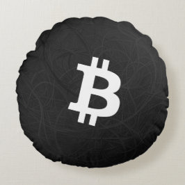 Almofada Redonda Neurônio Preto Bitcoin