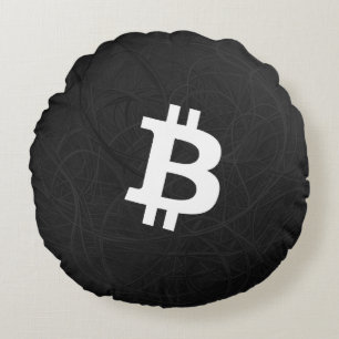 Almofada Redonda Neurônio Preto Bitcoin