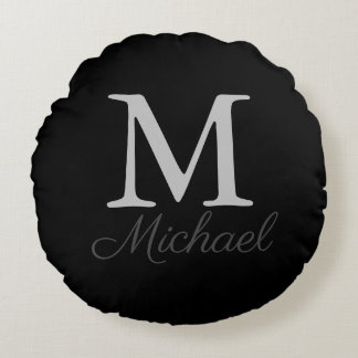 Almofada Redonda Névoa monograma