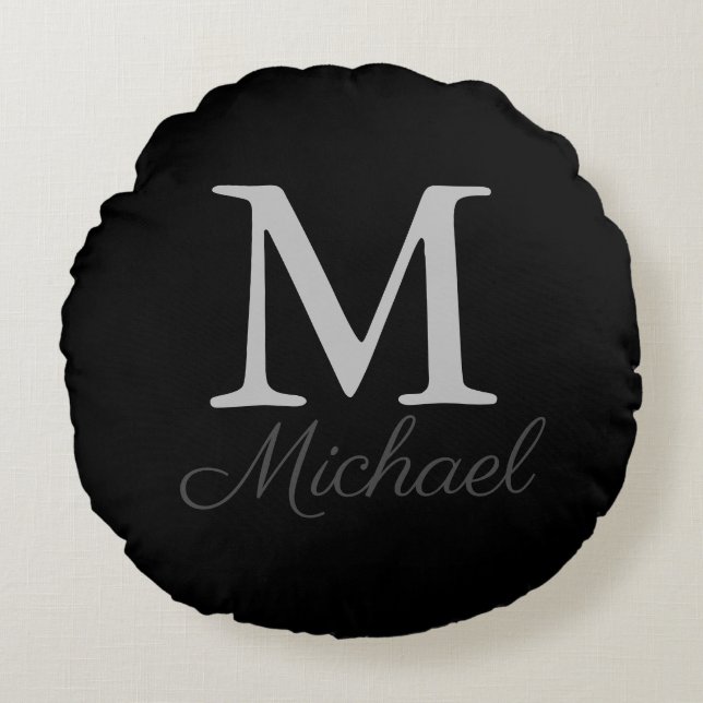 Almofada Redonda Névoa monograma (Frente)