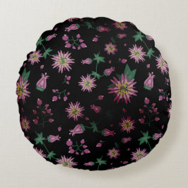 Almofada Redonda Nevoeiro de flores e berries