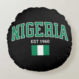 Almofada Redonda Nigéria Est. 1960 — Legado de Orgulho