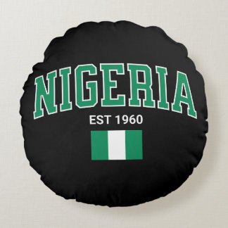 Almofada Redonda Nigéria Est. 1960 — Legado de Orgulho