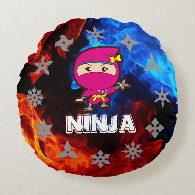 Almofada Redonda Ninja Girl (Frente)