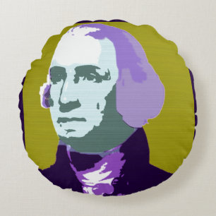 Almofada Redonda No. 1 do pop art de George Washington