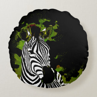 Almofada Redonda Noite de Zebra Africana