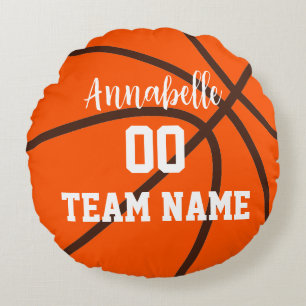 Almofada Redonda Nome da Equipe de Basquetebol Número do jogador e 