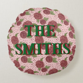 Almofada Redonda Nome da família Cushion Floral Home Decor