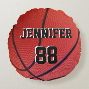 Almofada Redonda Nome personalizado da Equipe de Esporte de Basquet