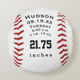 Almofada Redonda Nome Personalizado do Baseball e Estatísticas do B
