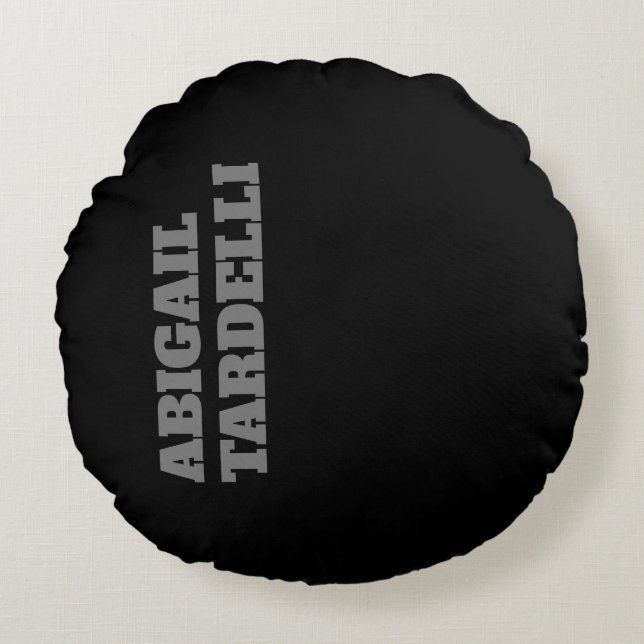 Almofada Redonda Nome personalizado moderno e minimalista profissio (Frente)