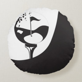 Almofada Redonda Nome Personalizado Olá, Golfe Negro e Branco