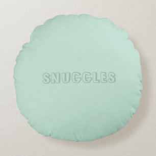 Almofada Redonda Nome personalizável "Snuggles" marisca verde