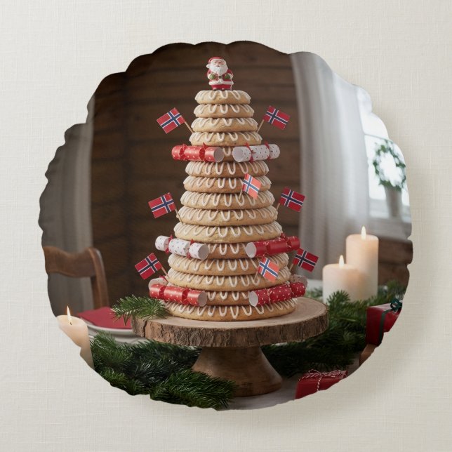 Almofada Redonda Norwegian Kransekake, Round Pillow (Frente)