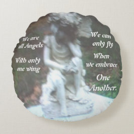 Almofada Redonda NÓS SOMOS TODOS ANJOS Travesseiro redondo