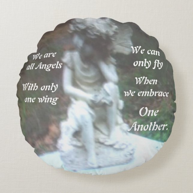 Almofada Redonda NÓS SOMOS TODOS ANJOS Travesseiro redondo (Frente)