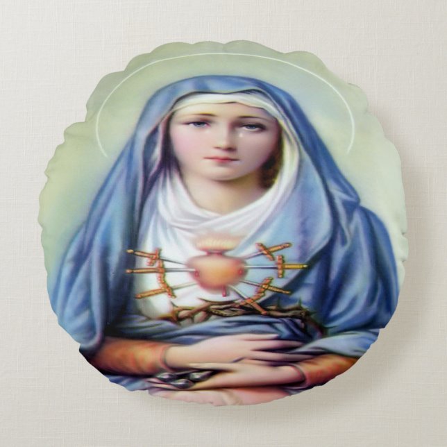 Almofada Redonda Nossa Senhora das Tristezas (Frente)