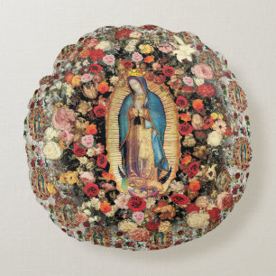 Almofada Redonda Nossa Senhora de Guadalupe Virgem Maria Santo cató