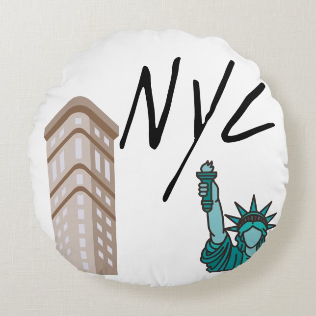 Almofada Redonda Nova Iorque NYC (Frente)