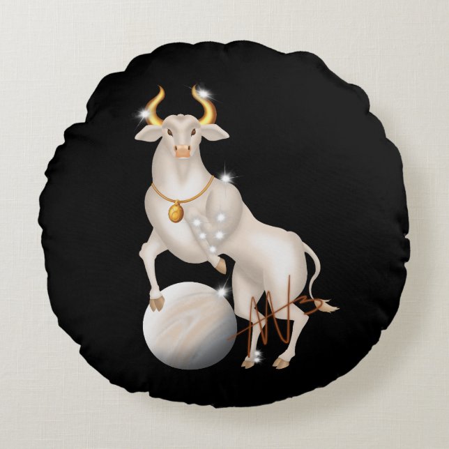 Almofada Redonda Nova Taurus Venus Zodiac (Frente)