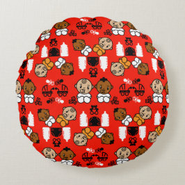 Almofada Redonda Novo presente de bebê laranja único