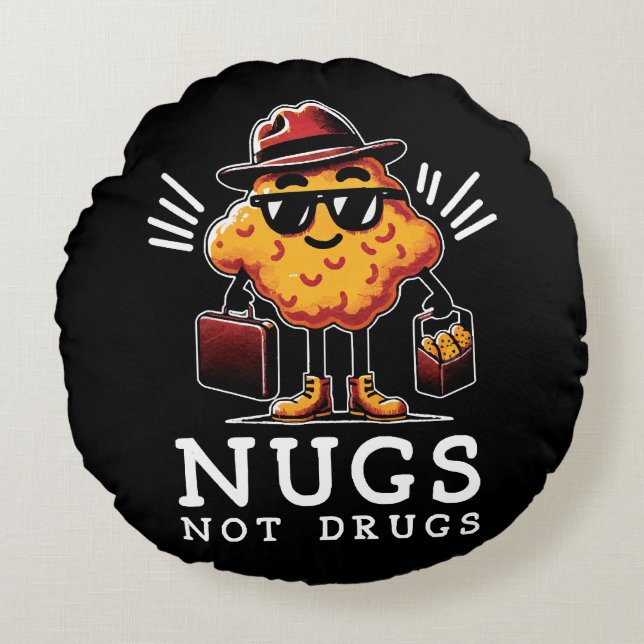 Almofada Redonda Nugs Crises Não Drogas (Frente)