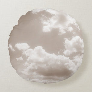 Almofada Redonda Nuvens bege Suave 5 #nuvens #arte