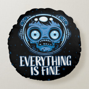 Almofada Redonda O Astronauta Zombie Está Bem