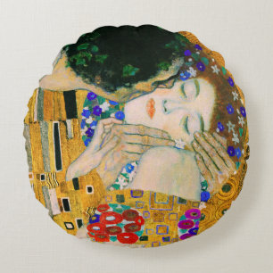 Almofada Redonda O Beijo de Gustav Klimt